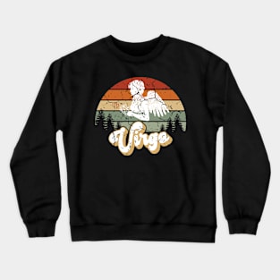 Virgo Zodiac Sign - Distressed Retro Sunset Crewneck Sweatshirt